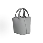 HERMES Picotin Lock 18 Silver Buckle Basket Bucket Bag Handbag 18 Women P0 Gris Pantin Puppet Grey